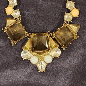 Brand New!! AQUA: Bronze Gold Khaki/Peach/White Necklace